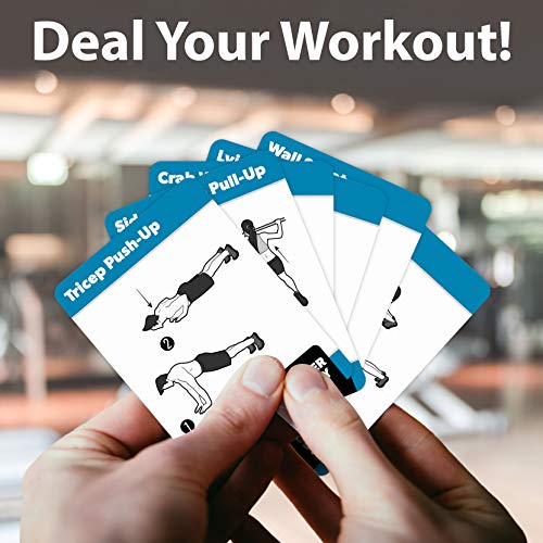 Bodyweight Exercise Cards - Fitness Playing Cards with Over 50 Body Weight Workouts - 2.5" x 3.5" (Standard Playing Card Size)