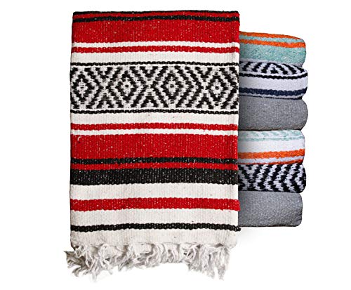 $averPak BodyForge Authentic Mexican Falsa Yoga Blanket (Red/Black/White) - color: Red/Black/White
