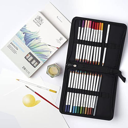 Winsor & Newton Studio Collection Artist Pencils, Watercolor Pencil Wallet, Set of 26 - style: 26 Watercolor Pencils