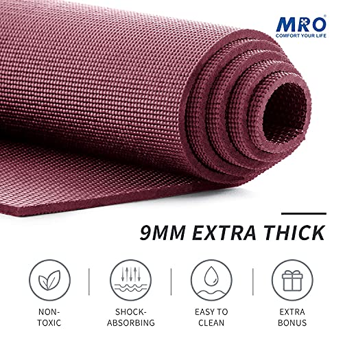 MRO Extra Large Yoga Mat, 12'x6'/9'x6'/7'x5'/6'x4' (9MM) - color: Purple, size: 6*4 FT