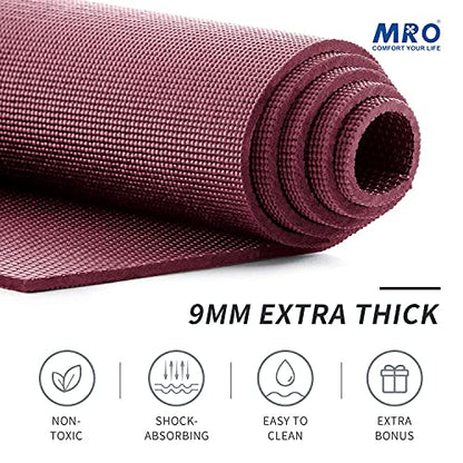 MRO Extra Large Yoga Mat, 12'x6'/9'x6'/7'x5'/6'x4' (9MM) - color: Purple, size: 6*4 FT
