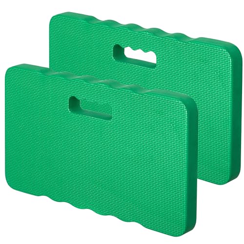 Gardenised Extra Thick Foam Kneeling Pad for Gardening and Exercise Soft Comfortable Knee Cushion Mat for Floor Work Yard Tasks and Home, Set of 2 Large Green - color: Green