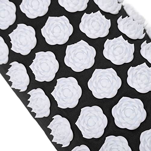 Acupressure Pillow for Neck, Acupressure Massage Pillow, Floral Stimulation Design ABS and Cotton Material Great Yoga Meditation(Black)