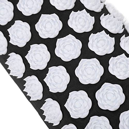 Acupressure Pillow for Neck, Acupressure Massage Pillow, Floral Stimulation Design ABS and Cotton Material Great Yoga Meditation(Black)