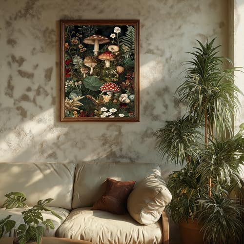 Mushroom Paint by Number, Paint by Numbers Kit for Adults Beginner 16x20 in | Painting by Numbers for Adults, Acrylic Oil Painting, DIY Crafts for Adults, Ideal Gifts for Home Wall Decor, Frameless - color: Mushroom