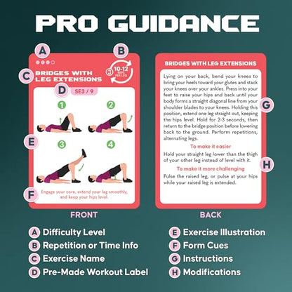 Zinsk 75 Booty & Thighs Exercise Cards - No Equipment Needed Glute Workouts to Shapen and Lift - Compact 3.5" x 2.5" Cards for Fun, Fast Home or Travel Leg and Butt Workouts for Women - style: Booty Cards