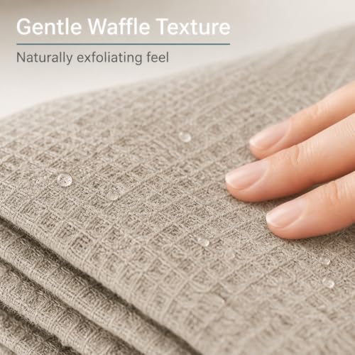 Pure 100% Linen Bath Towel - 30x60-inch Waffle Weave Hair Towel Quick Dry - color: Natural Linen, size: Bath Towel