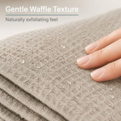 Pure 100% Linen Bath Towel - 30x60-inch Waffle Weave Hair Towel Quick Dry - color: Natural Linen, size: Bath Towel
