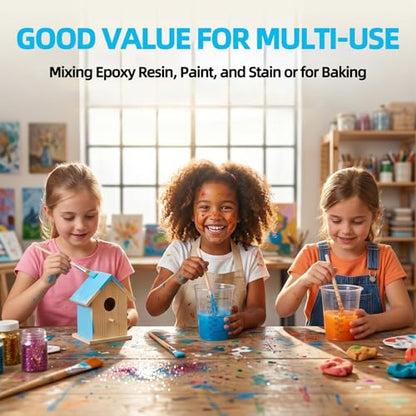 150 Pieces Plastic Measuring Cups 8oz, Disposable Epoxy Resin Mixing Cups with Measurements, Clear Liquid Measuring Cups for Resin, Paint, Mixing and Crafts