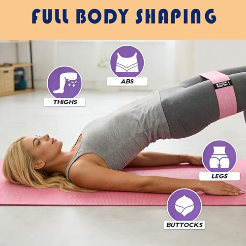 Non-Slip Fabric Resistance Bands Set, 3 Levels for Men & Women
