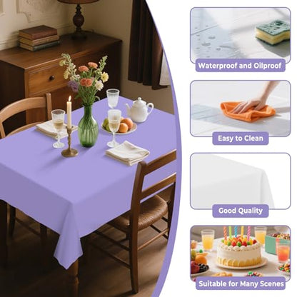 54IN X 320FT Plastic Table Cover Roll with Cutter Box, Cut to Size Plastic Table Cloths for Parties, Birthday, (Light Purple, 54"x3840"(Rectangular)) - color: Light Purple, size: 3840" x 54" (Rectangular)