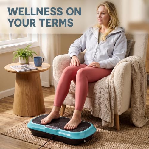 Lifepro Waver Vibration Plate Exercise Machine with 99 Speeds & 10 Presets | Resistance Bands, Non-Slip Surface, 330 lbs Capacity — Vibration Plate for Lymphatic Drainage, Body Toning, Full-Body Workout - color: Teal