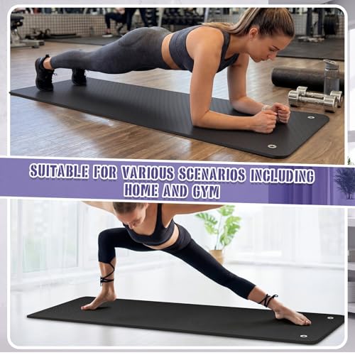 Briwooody Yoga Mat Wall Mount with Holes - color: Black, size: 72"x24"x2/5''