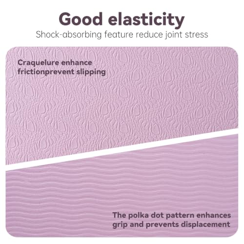 Foldable Yoga Mat Thick Non-Slip Exercise Mat - color: lilac