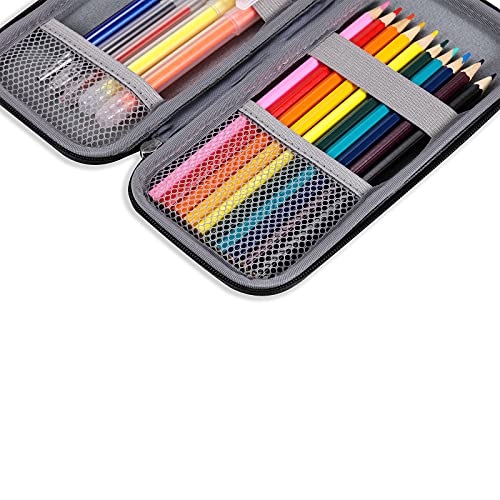 Upgraded Hard Pencil Case Box for Adults,Durable Pen Carrying Case with Zipper-Gray - color: Grey