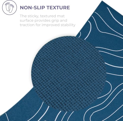 Ascend 6mm Thick Yoga Mat, 72x24in - color: Ocean Tide - Printed