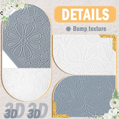 DoubleFill 12 Pcs Polymer Clay Texture Sheets Mat Works with Polymer Clay Cutter Embossin Roller DIY Tools for Pottery Earrings Jewelry Making - style: Classic