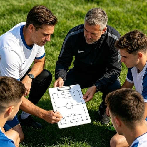 Soccer Coaching Board Dry Erase Soccer Tactics Clipboard Double Sided Coaching Board with Full and Half Field Layout, Soccer Strategy Board with Marker for Coaches - color: Soccer Coach Whiteboard