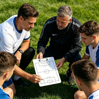 Soccer Coaching Board Dry Erase Soccer Tactics Clipboard Double Sided Coaching Board with Full and Half Field Layout, Soccer Strategy Board with Marker for Coaches - color: Soccer Coach Whiteboard