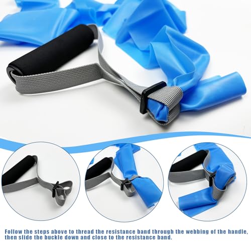 Latex-Free Resistance Bands with Handles and Door Anchor for Exercise | Color set with 5-30 lb resistance, for stretching, strength training, home workouts and physical therapy, for women and men