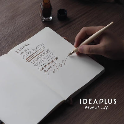 brass dipping pen color titanium all copper handmade stainless steel calligraphy hand drawn flower body painting watercolor (Brass + pen barrel) - color: Brass + pen barrel