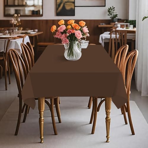 54IN X 160FT Plastic Table Cover Roll with Cutter Box, Cut to Size Plastic Table Cloths for Parties, Birthday, (Brown, 54"x1920") - color: Brown, size: 1920" x 54" (Rectangular)