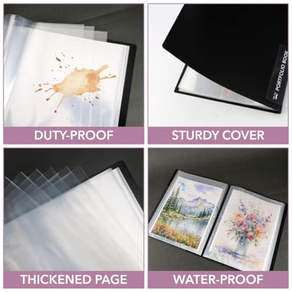 Mr. Pen- Art Portfolio Folder, 12.7"x9.25" Inner Sheet Size, 40 Pocket | Large Display Folder with Clear Sheet Protectors for Artwork, Music Sheets, Documents, Presentations & Organization
