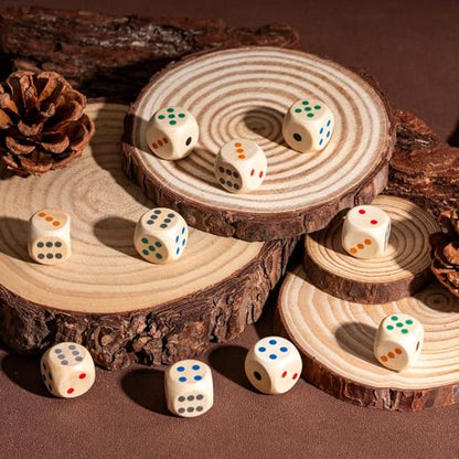 10PCS 16mm D6 Dice Set Wooden 6 Sided Dice Set for D&D Board Games - color: D6-color P