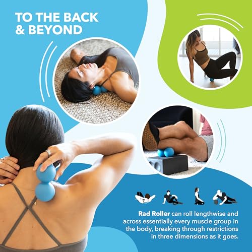 RAD Original Peanut Massage Ball – Medium Density Yoga Deep Tissue Roller Ball – Myofascial Release for Back, Neck, Feet, Psoas & Spine – Suboccipital & Thoracic Trigger Point Therapy - style: Medium Density