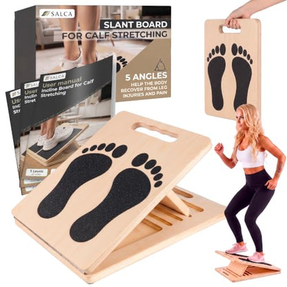 Slant Board for Adults & Ankle Board - Portable Velour Board for Squats, & Lower Body Training
