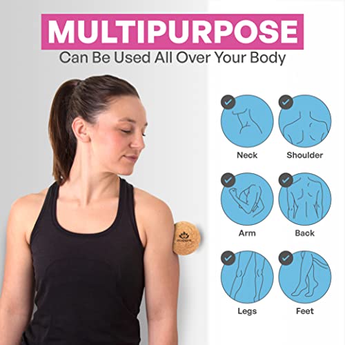 Acupoint Physical Massage Therapy Lacrosse Ball Set Ideal for Yoga Deep Tissue Massage Trigger Point Therapy and Myofascial Release Physical Therapy Equipment Back Foot Plantar Fasciitis (Cork) - style: Cork