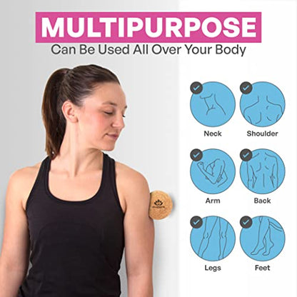 Acupoint Physical Massage Therapy Lacrosse Ball Set Ideal for Yoga Deep Tissue Massage Trigger Point Therapy and Myofascial Release Physical Therapy Equipment Back Foot Plantar Fasciitis (Cork) - style: Cork