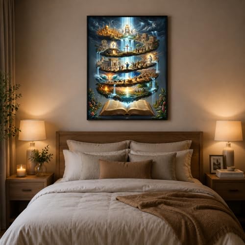 Morudeor Religious Diamond Painting Kits for Adults, Bible Story 5D DIY Full Drill Diamond Art, Jesus Christian Rhinestone Diamond Dot Gem Art Kits for Home Decor 12 X 16 Inch - color: WCM058