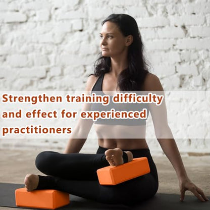 Honoson 20 Pcs Yoga Blocks Bulk 9''x6''x3'' High Density EVA Foam Blocks for Exercise Pilates Meditation, Lightweight Non-slip Surface, Improve Strength Balance Flexibility - color: Orange
