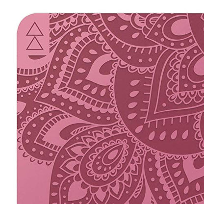 YOGA DESIGN LAB | The Infinity Mat | Luxurious Non-Slip Design Provides Unparalleled Grip to Support and Align You Beautifully | Eco-Friendly | w/Carrying Strap! - color: Mandala Rose, size: 3mm