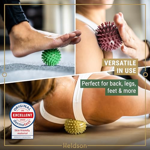 HELDSON Spiky Massage Ball Set 3 Pcs – Foot Massage Balls Soft to Hard