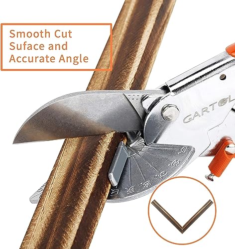 Miter Shears, 45°-135° Adjustable Angle Cutter for Shoe Moulding, Quarter Round and PVC, SK5 Steel Trim Scissors (Tool Only) - size: HD-3101 NB - Shears Without Replacement Blade