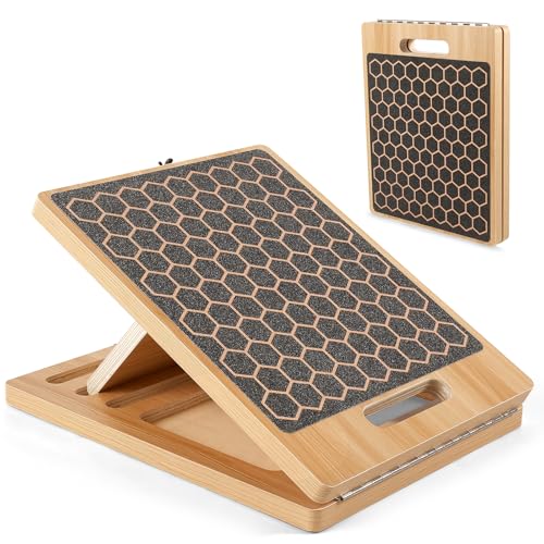 Slant Board for Calf Stretching – Adjustable, 300 Lbs Capacity, Wooden