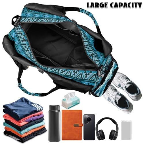 Gym Bag with Yoga Mat Holder Large Tote Bag With Multi Pockets for Women Men Dry Wet Separated Pocket Carryall Yoga Tote Bag for Pilates Travel Workout Office - color: Sea Turtle& flower