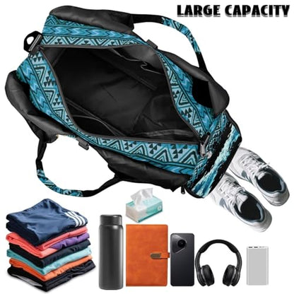 Gym Bag with Yoga Mat Holder Large Tote Bag With Multi Pockets for Women Men Dry Wet Separated Pocket Carryall Yoga Tote Bag for Pilates Travel Workout Office - color: Sea Turtle& flower