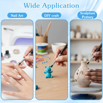 10PCS Silicone Sculpting Tools,Durable Sculpting Tool | Flexible Clay Carving Tool,Smooth Surface Silicones Clays Sculpting Tool,for Pottery Artwork Shaping Carving DIY,Black