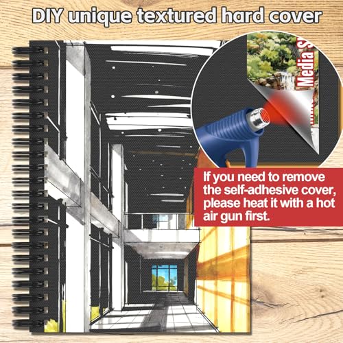 joibabe Spiral Bound Mixed Media Sketchbook, 160 GSM Heavyweight Paper, 60 Sheets, Acid Free Art Notebook for Drawing, Watercolor, Acrylic, Sketching, 5.5x8.5 Inch, 2 Pack - size: 5.5" x 8.5"