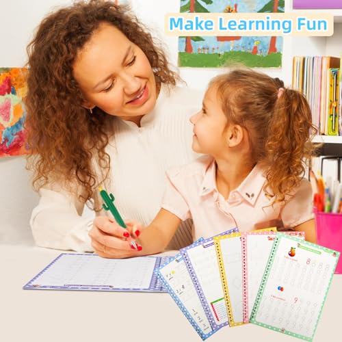 LUCKFUTURE Grooved Magic Copybook, Reusable Handwriting Practice | 5 Books Set with Pens, Preschool Learning Activities Workbook, Kindergarten Calligraphy Tracing for Kids Ages 3-7 - size: 5 Count (Pack of 1)