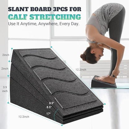 Squat Wedge Block, 960 LBS Weight Capacity, Slant Board for Calf Stretching - color: Classic&Black