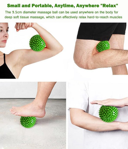 AKOAK 3" Hard Prick Massage Ball, Massage Roller for Plantar Fasciitis, Muscle Soreness Massage Ball - Exercise, Relaxation Massage Ball, Pack of 1 (Neon Green) - color: Neon Green