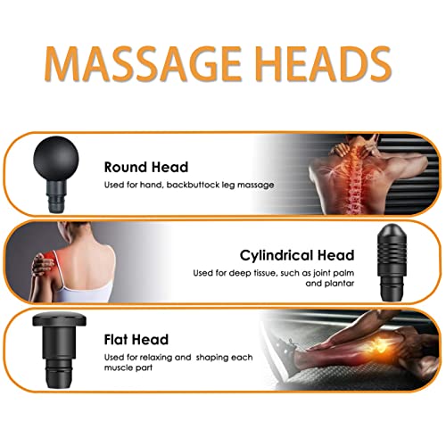 Massage Gun Heads, Replaceable Massager Gun Attachment 9 Different Muscle Massager Heads for 18-19mm Deep Tissue Percussion Massage Head s