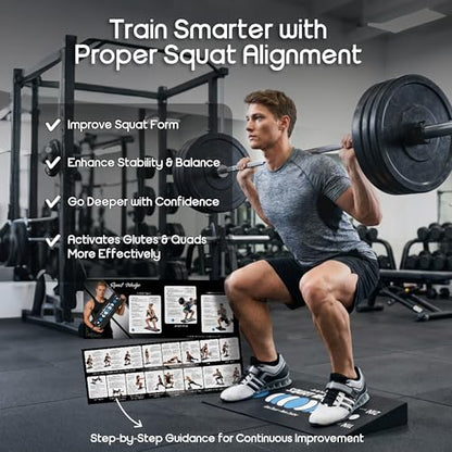 Squat Wedge Large for Deeper Squats: Heel Elevated Block for Mobility