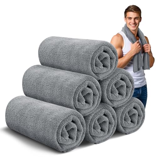 Microfiber Gym Towels for Showering Working Out Quick Dry Negative ions Large Middle Small Sizes Lightweight Gym Towel for Men Women Tennis Sports Towels for Body Hot Yoga Fitness Essentials - color: Gray, size: 14 inch X 40 inch