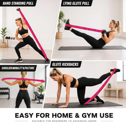 Multi-Loop Fabric Elastic Resistance Band for Strength Training - color: Pink Kit (2 Bands) 40-45 Lbs
