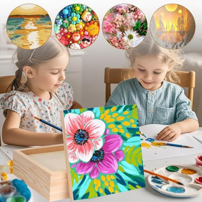 FSWCCK 5 Pack 10 x 10 inch Wood Panel Boards, Unfinished Wood Canvas Panels for Crafts, Painting Canvas, DIY Art Projects, Pouring, Arts Use with Oils, Acrylics - size: 10"X 10" 5 Pack